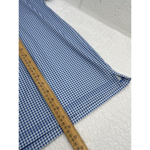 Donald Ross Men's  Blue Check Golf Polo Sport   Sleeve Logo Athletic Shirt XL - Picture 5 of 7